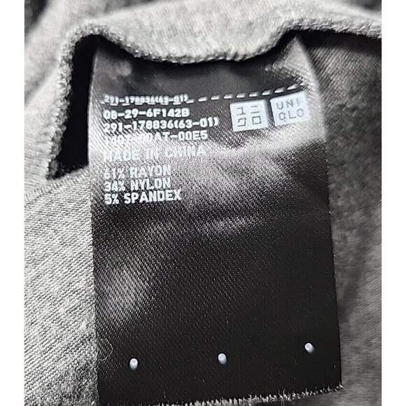 Uniqlo Gray Short Sleeve Sheath Zip Up Rayon Stretch Dress Size Medium EUC - Picture 8 of 8